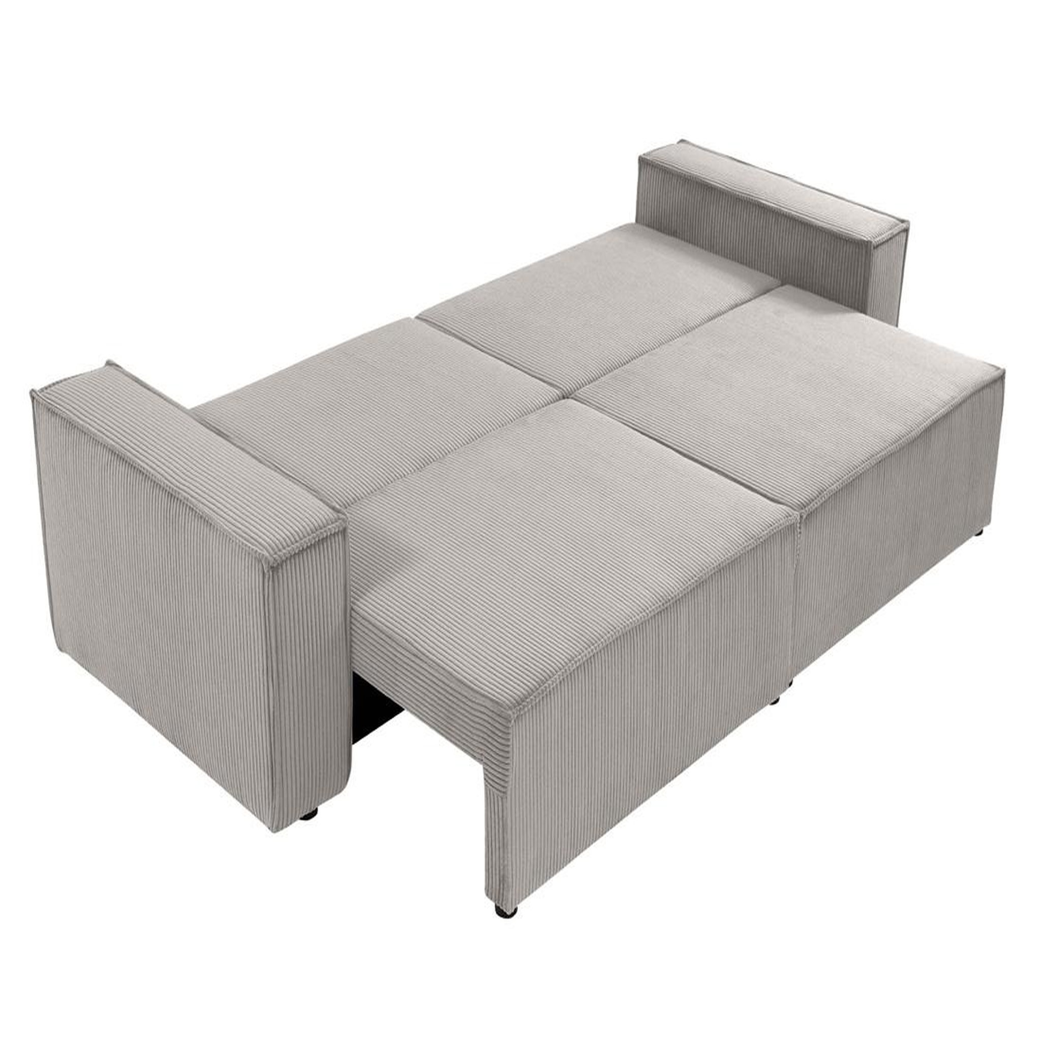 Voir la diapositive 4 : BEST MOBILIER Cezanne - canapé droit 3 places convertible avec coffre en velours côtelé