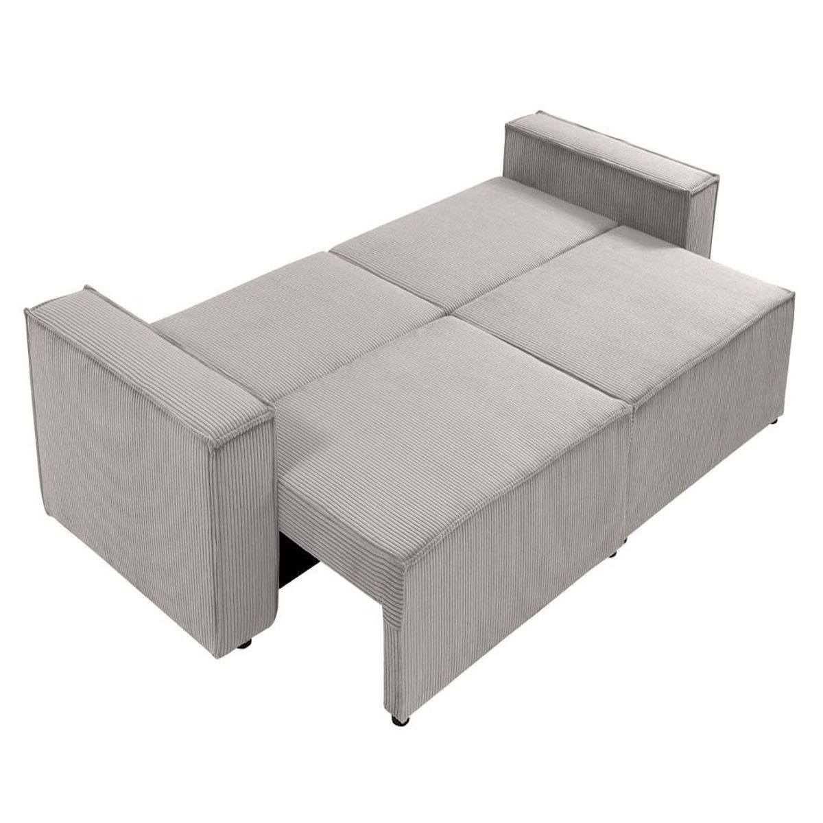 BEST MOBILIER Cezanne - canapé droit 3 places convertible avec coffre en velours côtelé