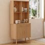 Voir la diapositive 2 : ID MARKET Buffet de cuisine 80 CM ROMIE 2 portes + tiroir effet lattes tasseau de bois