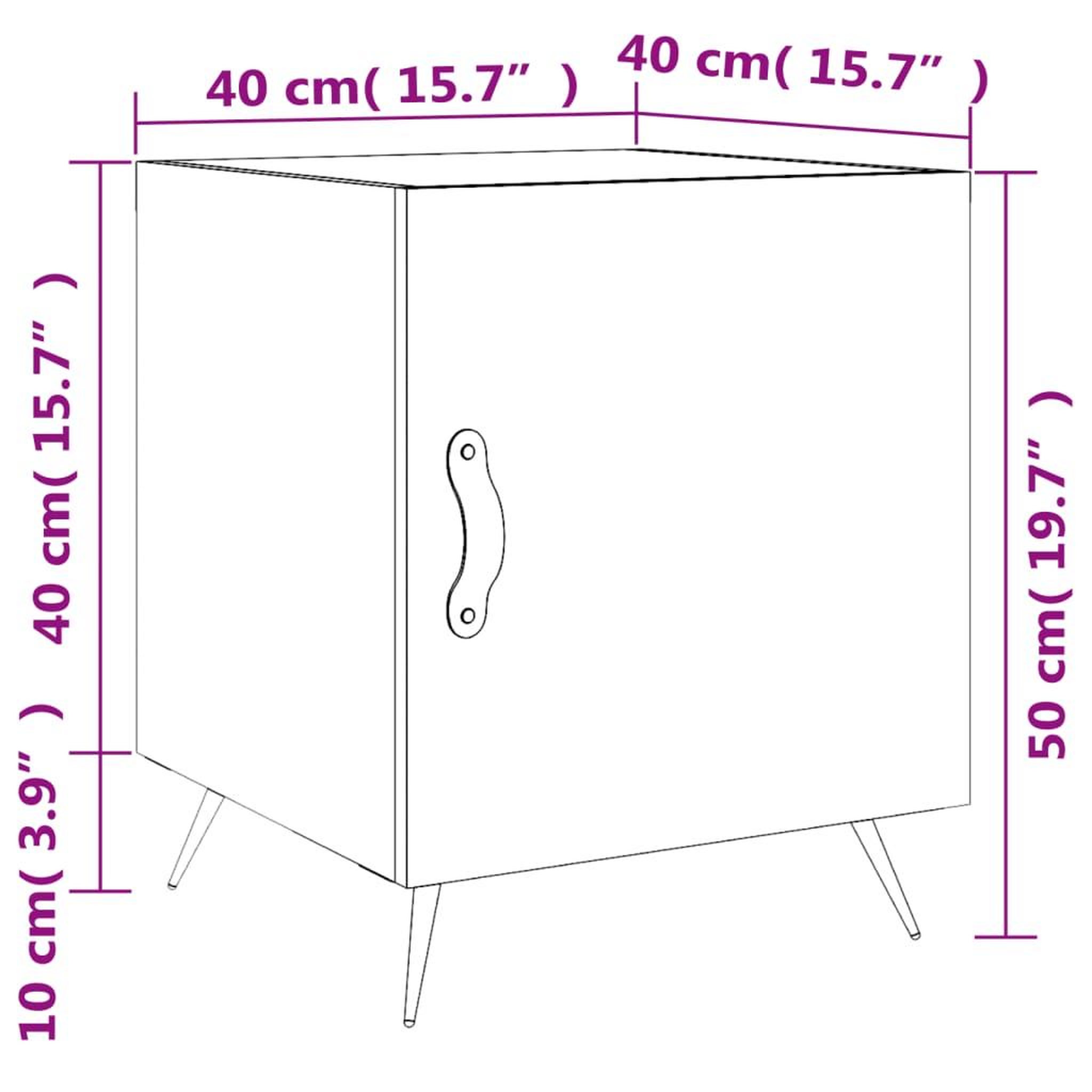 Voir la diapositive 6 : VIDAXL Tables de chevet 2 pcs chene fume 40x40x50 cm bois d'ingenierie