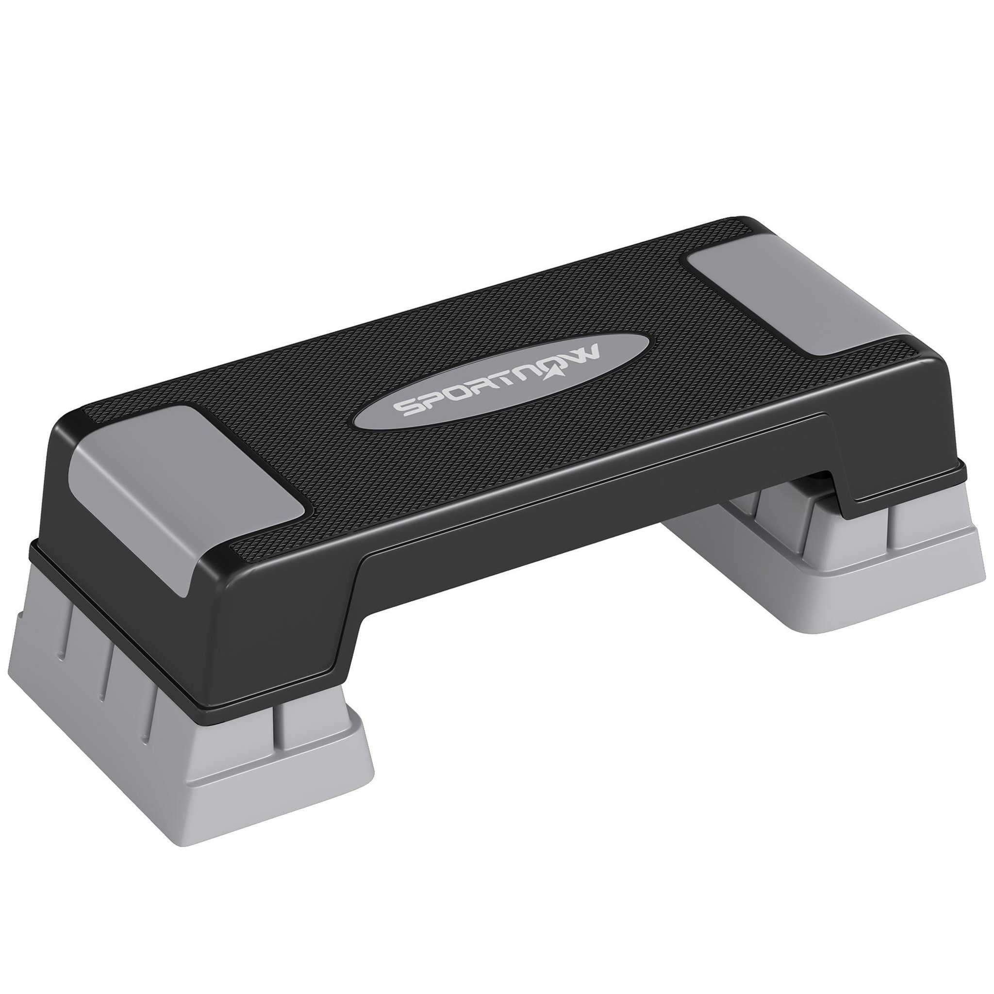 HOMCOM Step fitness aérobic hauteur réglable 3 niv. Surface antidérapante gris noir