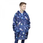 VIVEZEN Sweat à capuche, plaid, couverture, pull - Sherpa et flanelle - Enfant - Espace