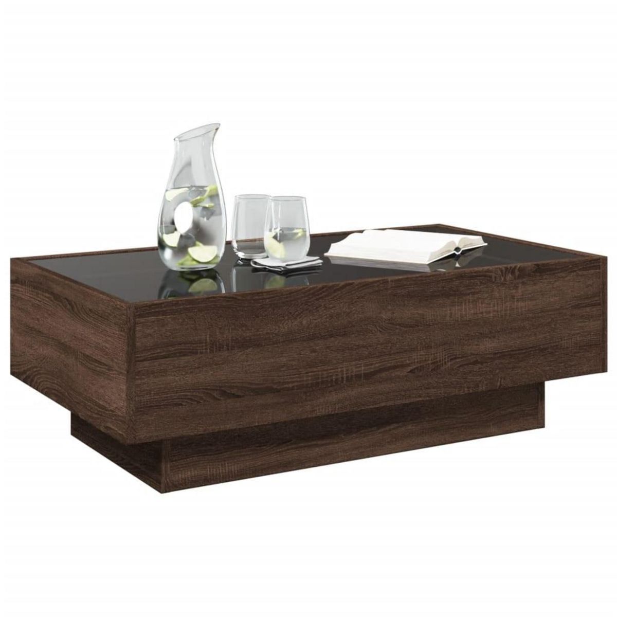 VIDAXL Table basse avec LED chene marron 90x50x30 cm bois d'ingenierie