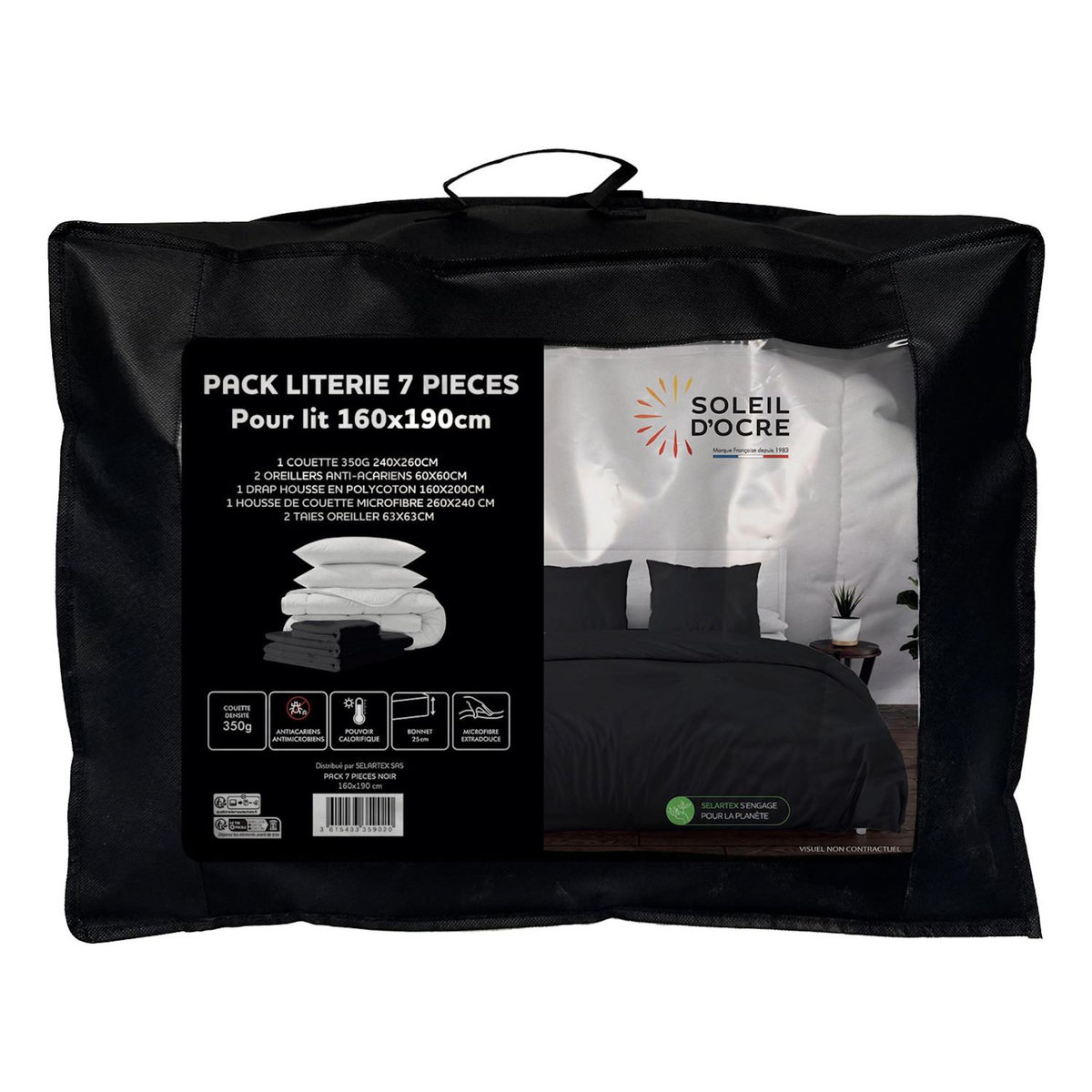 SOLEIL D'OCRE Ensemble couette et parure 7 Pièces BOHEME, par Soleil d'ocre