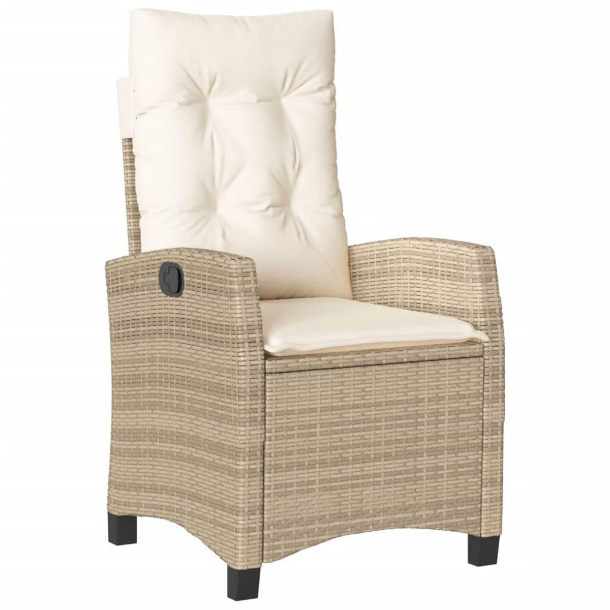 VIDAXL Ensemble a manger de jardin avec coussins 5pcs Beige poly rotin