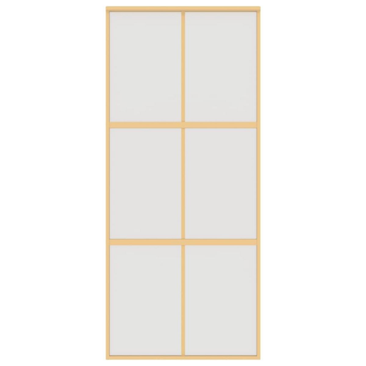 VIDAXL Porte coulissante dore 90x205 cm verre ESG depoli et aluminium