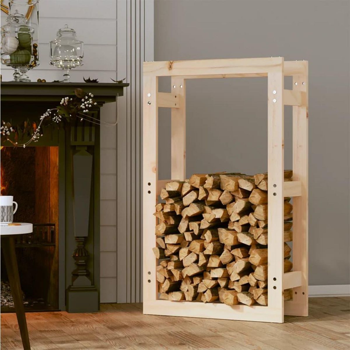 VIDAXL Support pour bois de chauffage 60x25x100 cm Bois de pin massif
