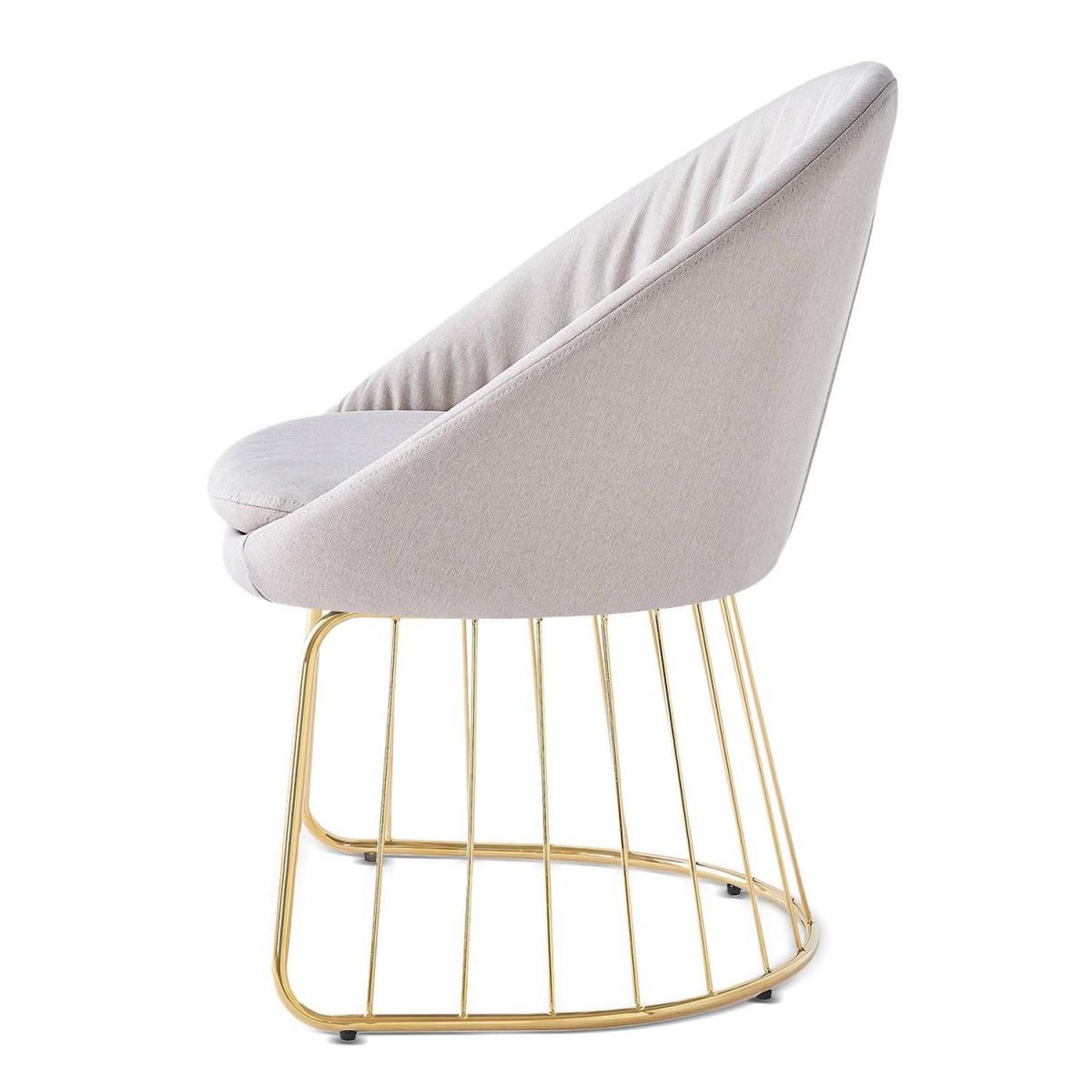 Voir la diapositive 3 : Paris Prix Chaise design en tissu  mayra  84cm beige