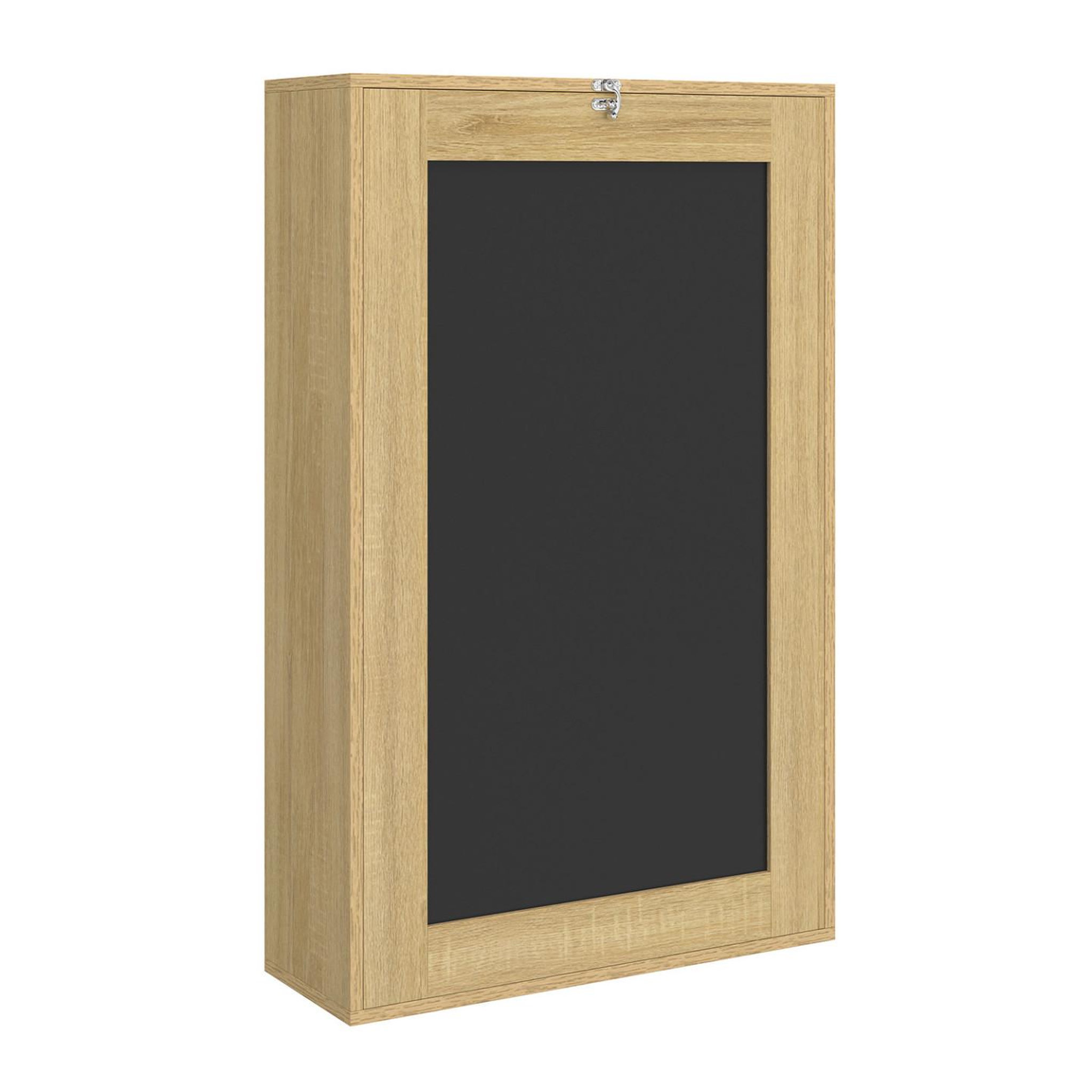 Voir la diapositive 5 : ID MARKET Table murale pliable macchia avec étagères et tableau craie 2 personnes bois et noir