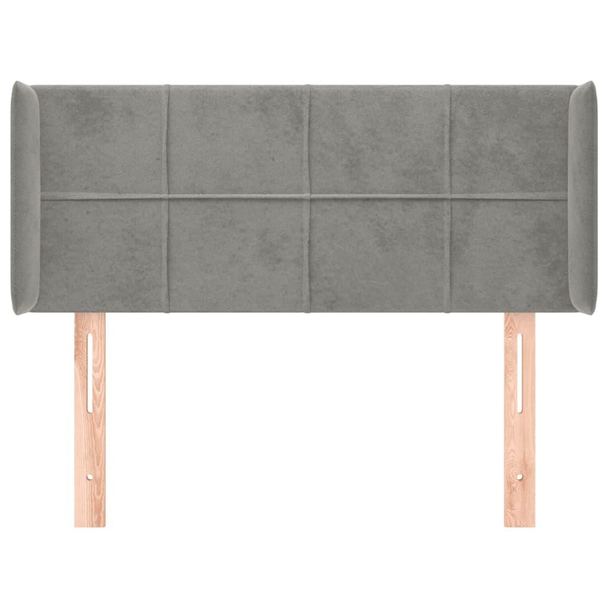 Voir la diapositive 3 : VIDAXL Tete de lit avec oreilles Gris clair 83x16x78/88 cm Velours