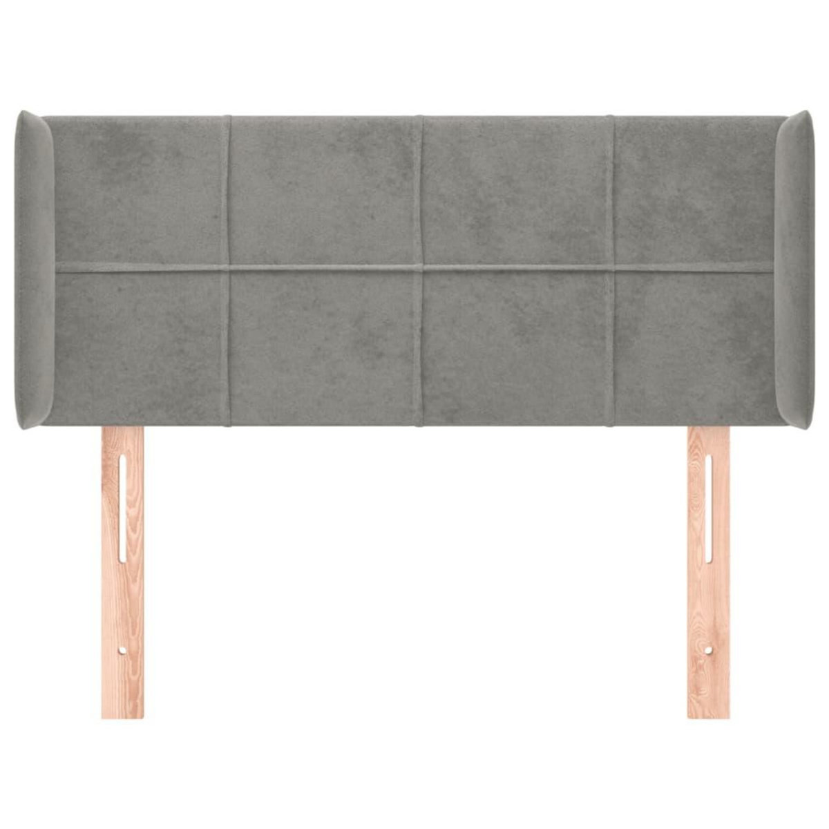 VIDAXL Tete de lit avec oreilles Gris clair 83x16x78/88 cm Velours