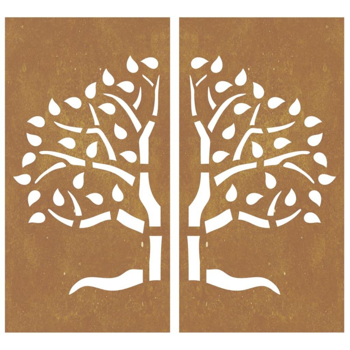 VIDAXL Decorations murales jardin 2 pcs 105x55 cm design d'arbre