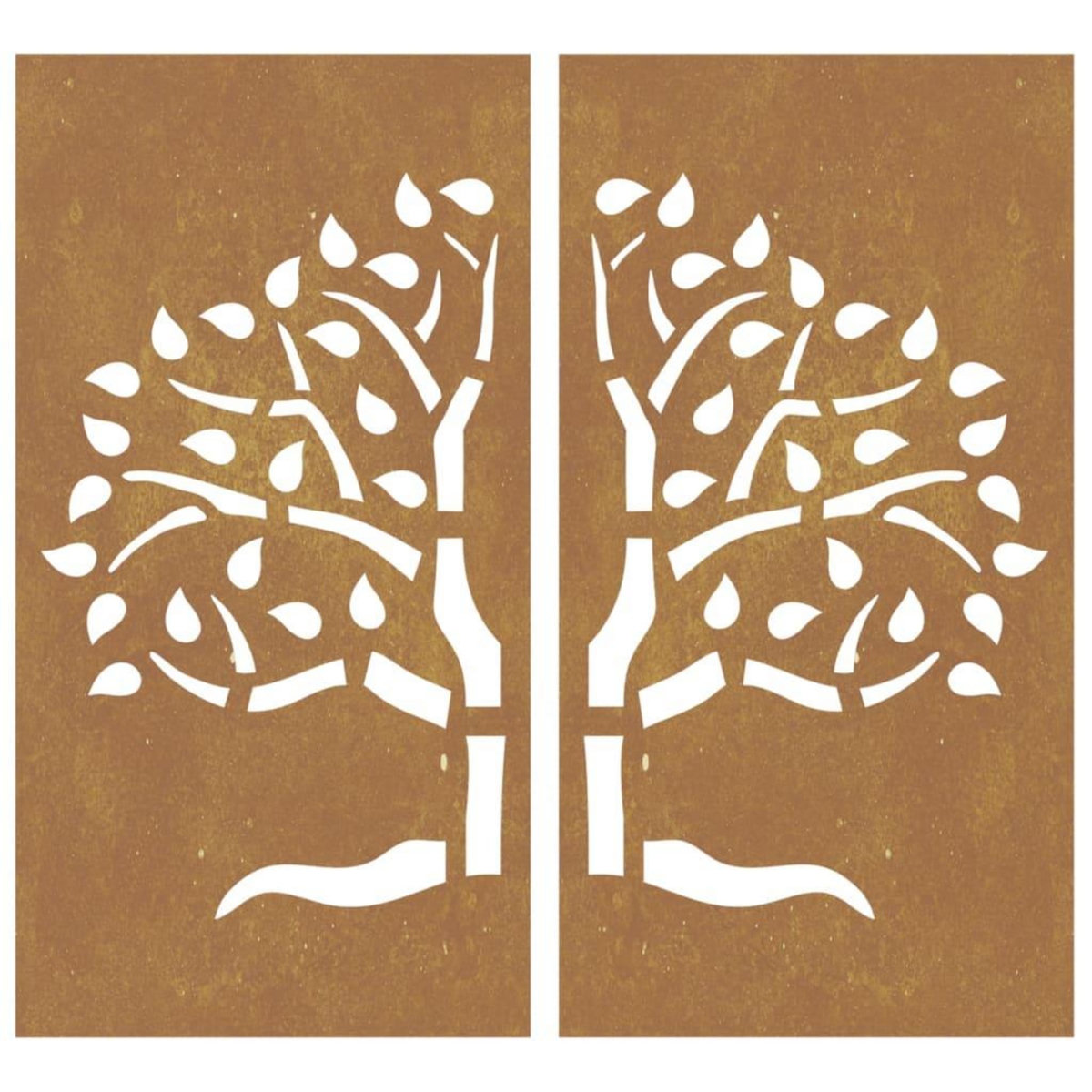 VIDAXL Decorations murales jardin 2 pcs 105x55 cm design d'arbre