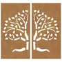 Voir la diapositive 4 : VIDAXL Decorations murales jardin 2 pcs 105x55 cm design d'arbre
