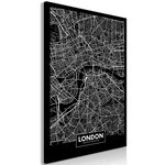 Paris Prix Tableau Imprimé  Dark Map of London. Coloris disponibles : Multicolore