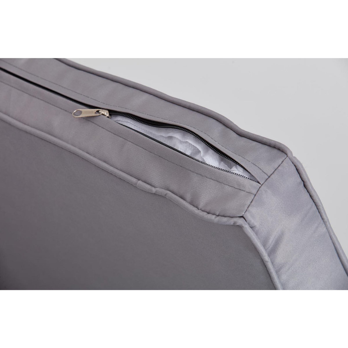 CONCEPT USINE Salon de jardin 4 places en résine tressée gris MOANA