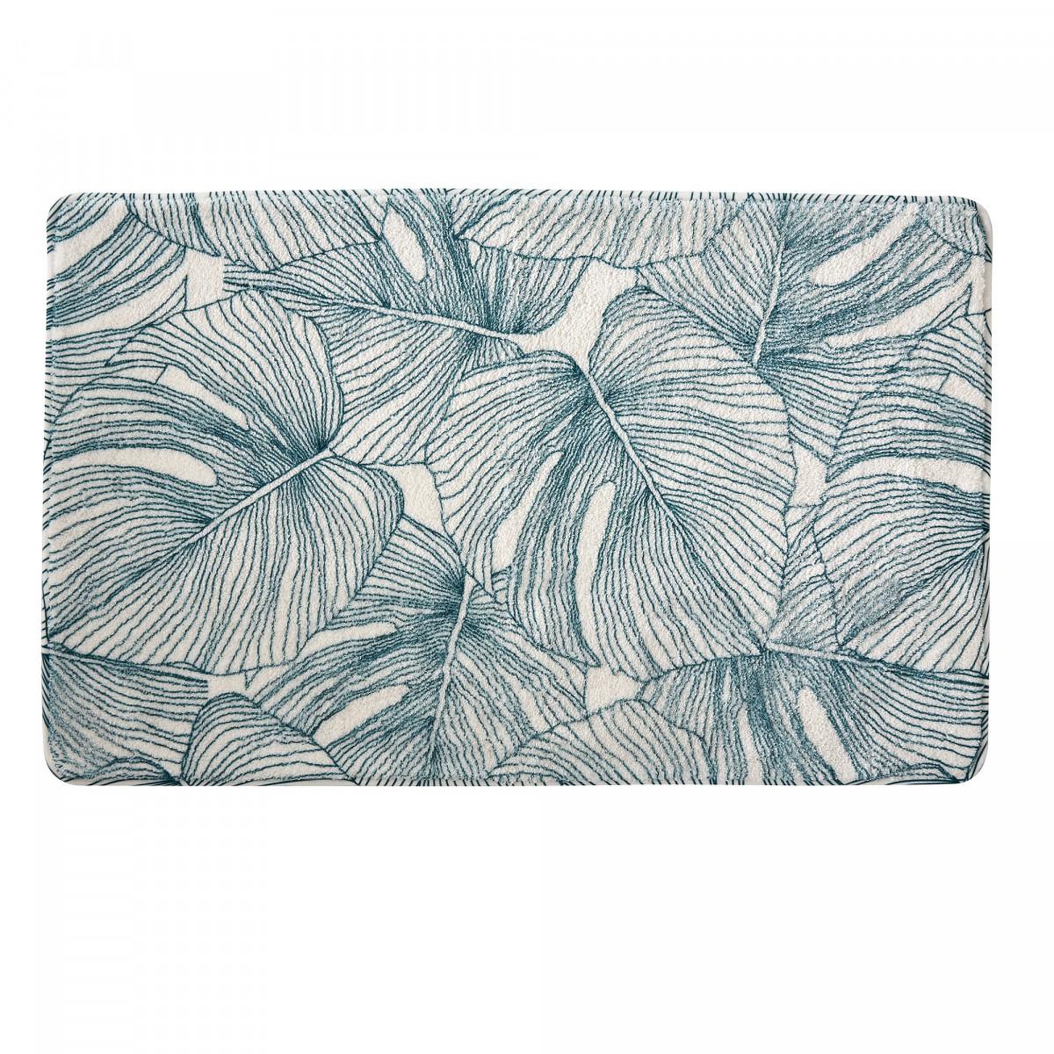 GUY LEVASSEUR Tapis de bain imprimé jungle tropical. Coloris disponibles : Vert