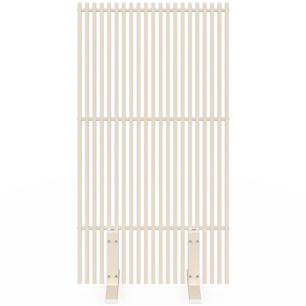 ID MARKET Paravent extérieur ajouré claustra décoratif 80 x 150 cm persiennes verticales métal beige