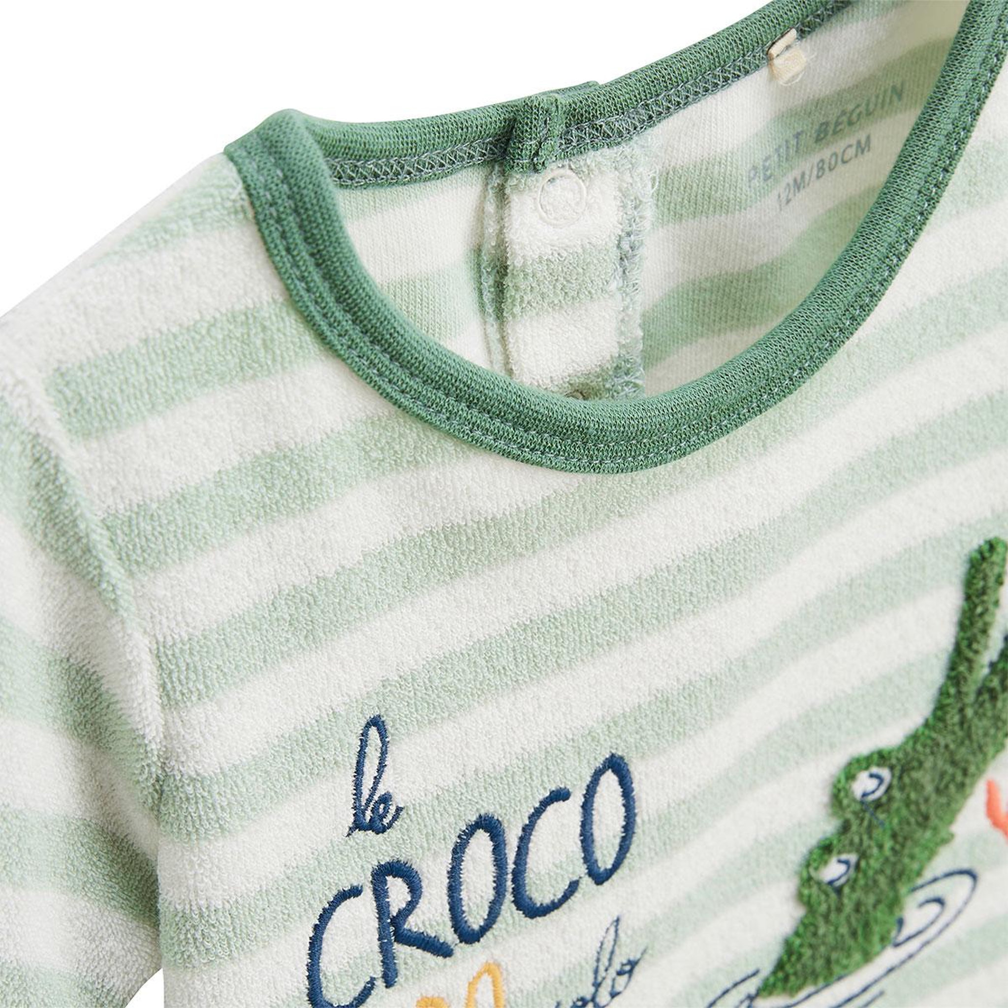 Voir la diapositive 2 : PETIT BEGUIN Ensemble enfant t-shirt et short en éponge crocro rigolo