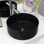 VIDAXL Lavabo rond Ceramique Noir 40 x 15 cm