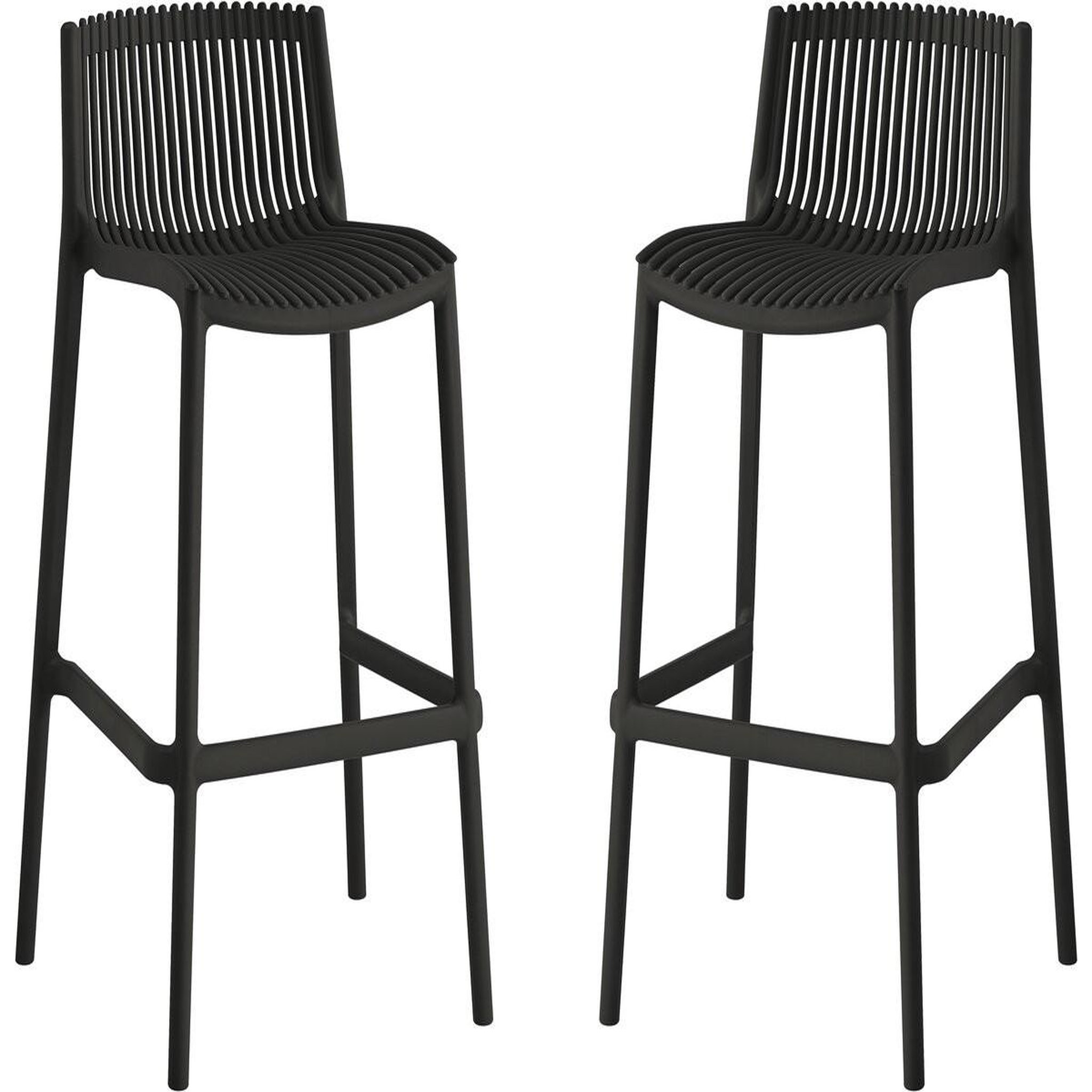 Habitat et Jardin Lot de 2 chaises hautes empilables en plastique  néora  - noir