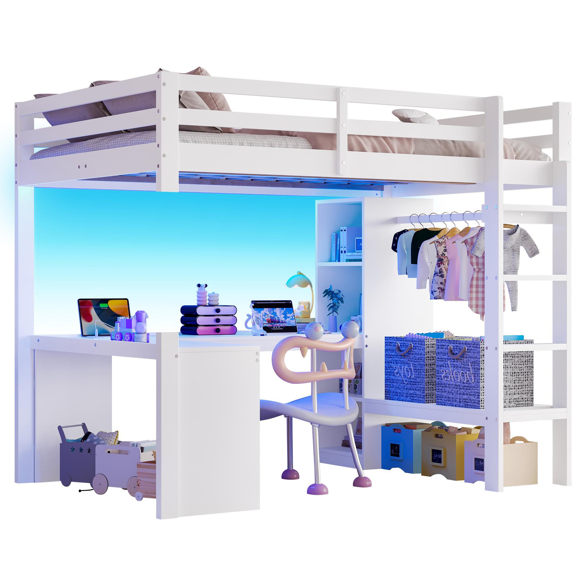 Voir la diapositive 1 : MERAX Lit mezzanine enfant