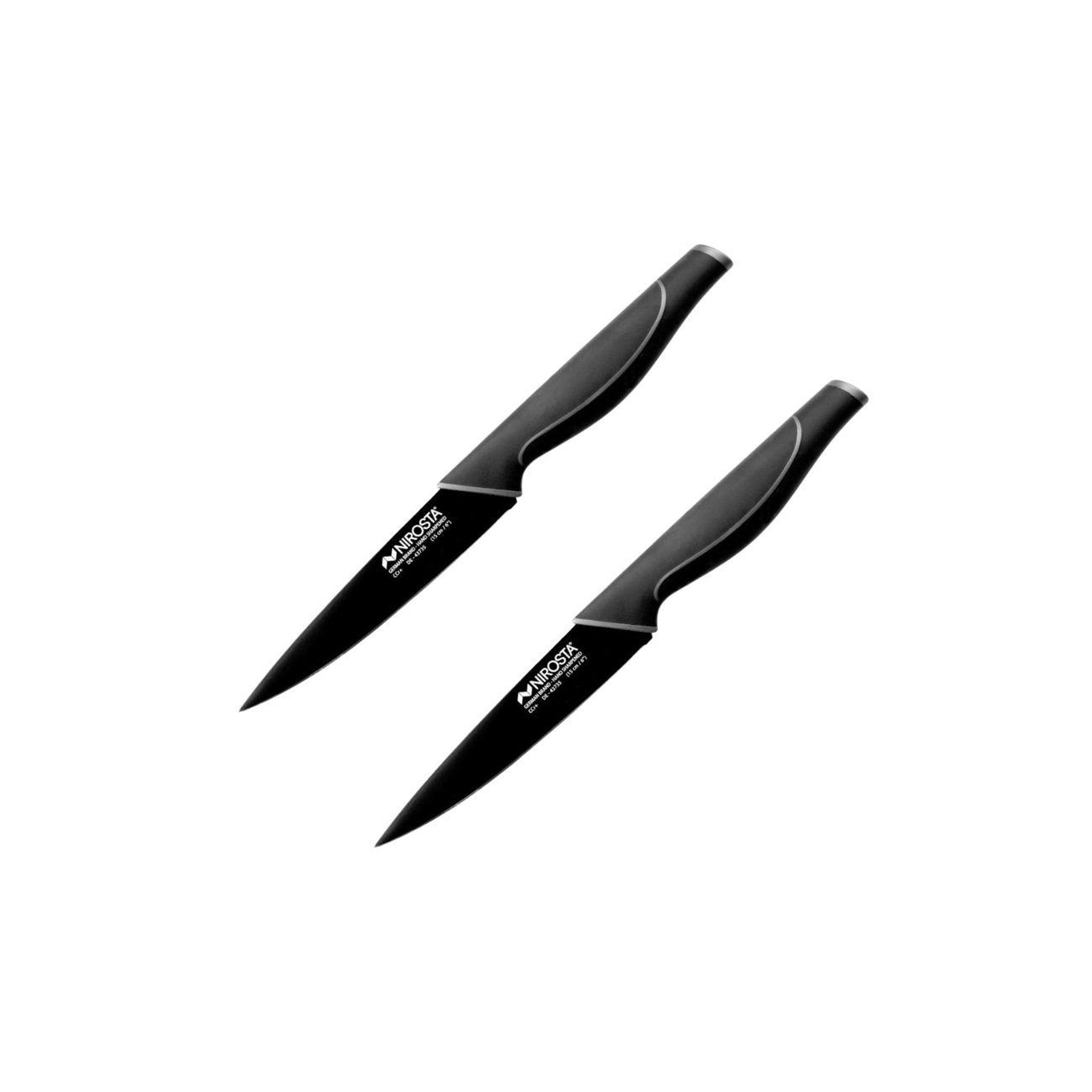 NIROSTA Set de 2 couteaux universels 29 cm en acier inoxydable nirosta black edition