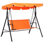 Voir la diapositive 4 : OUTSUNNY Balancelle de jardin 3 places toit inclinaison réglable coussins assise et dossier 1,72L x 1,1l x 1,52H m acier noir polyester orange