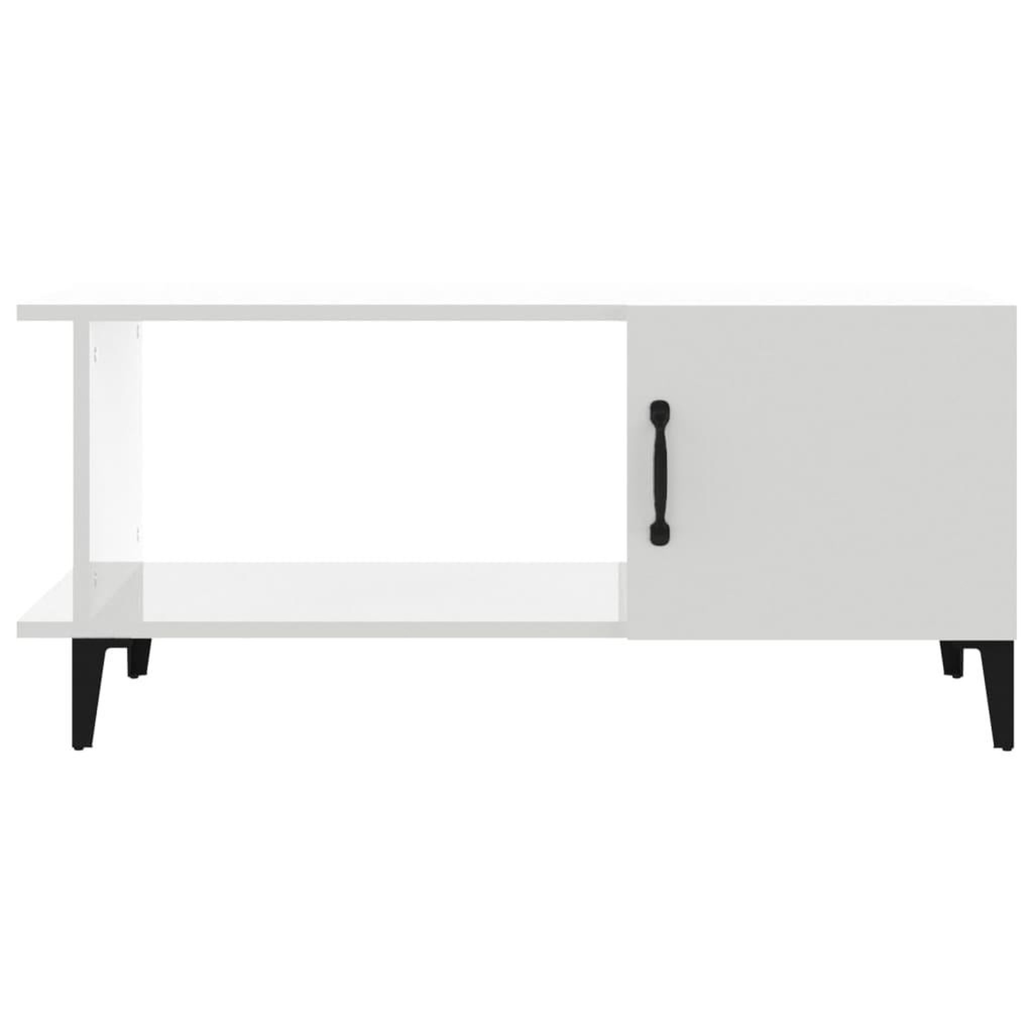 Voir la diapositive 3 : VIDAXL Table basse Blanc brillant 90x50x40 cm Bois d'ingenierie