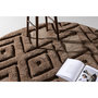 Voir la diapositive 4 : Paris Prix Tapis Déco Rond en Laine  Dahlia  200cm Marron Foncé