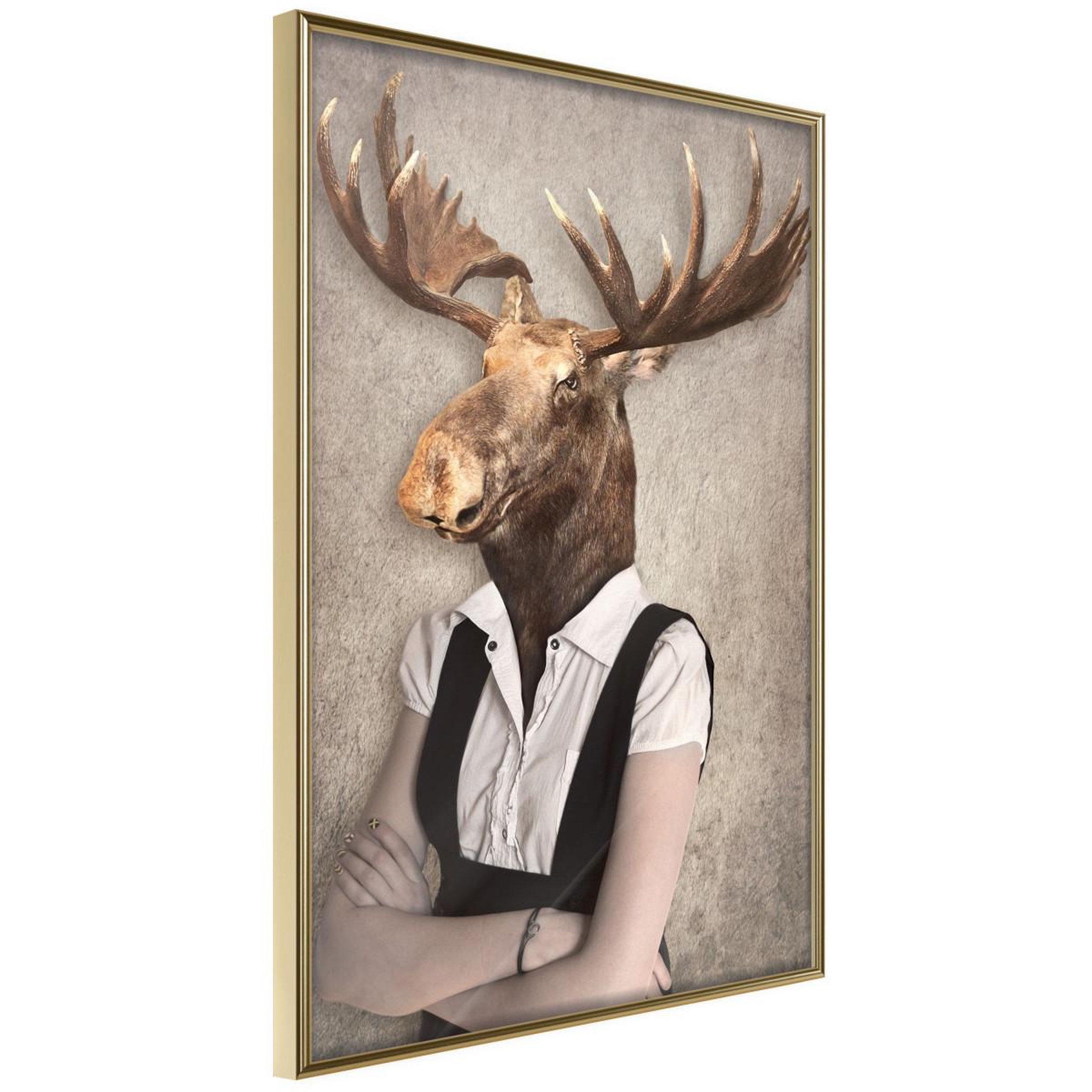 Voir la diapositive 1 : Paris Prix Affiche murale encadrée  animal alter ego moose