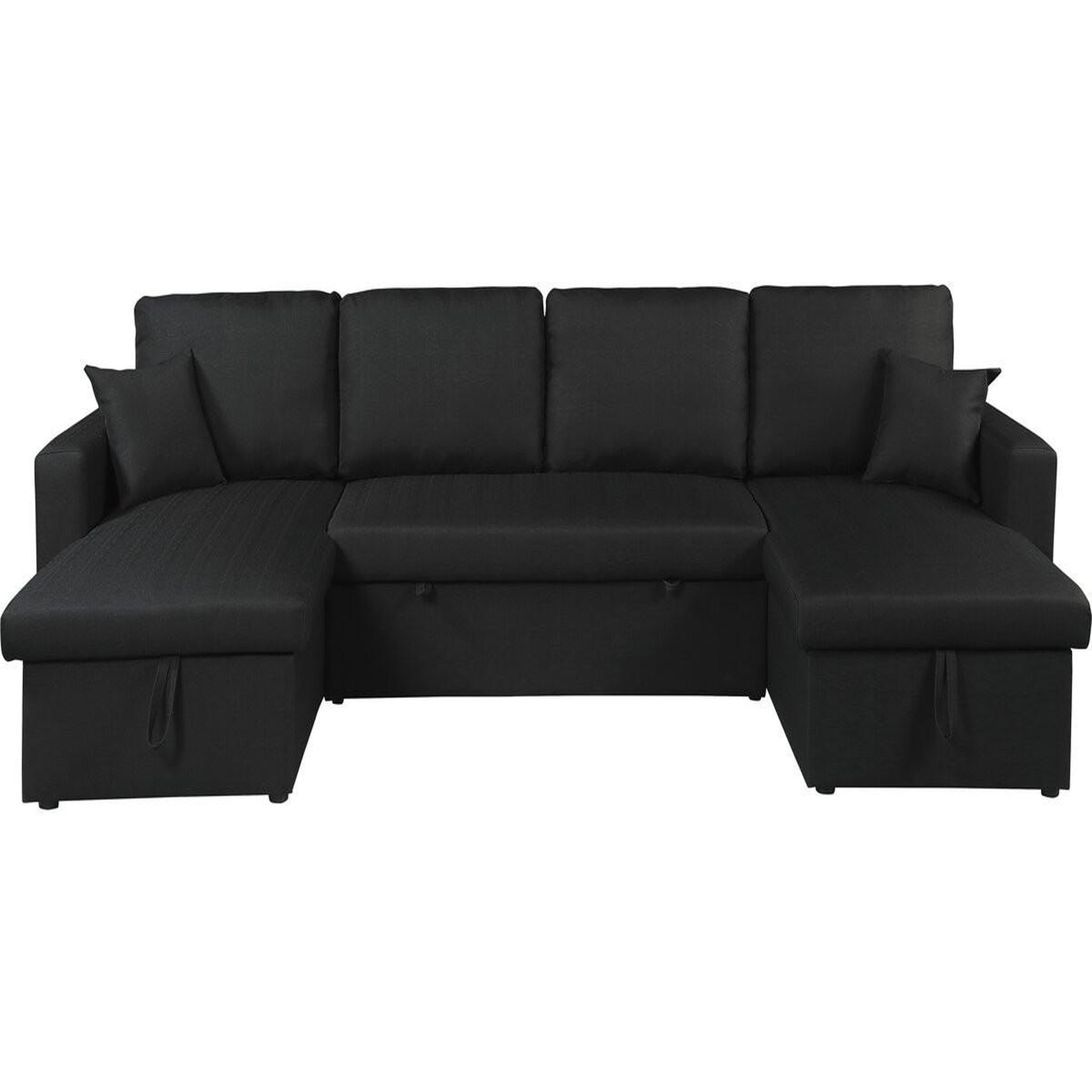Habitat et Jardin Canapé d'angle panoramique convertible en tissu  alain  - 4 places - noir