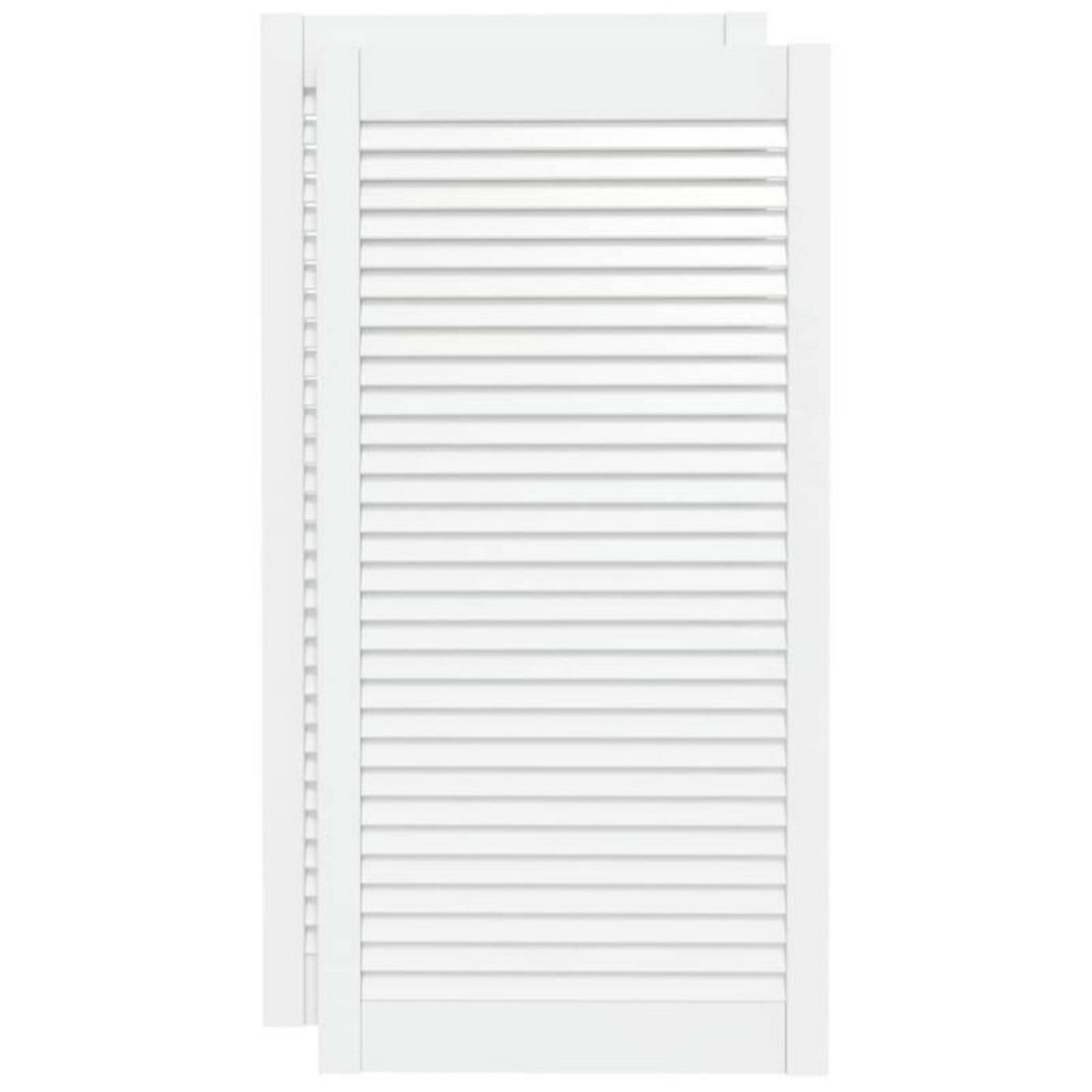 VIDAXL Portes d armoire à persiennes 2pcs blanc 99,3x49,4cm pin massif