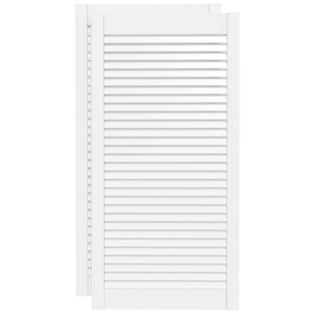 VIDAXL Portes d armoire à persiennes 2pcs blanc 99,3x49,4cm pin massif