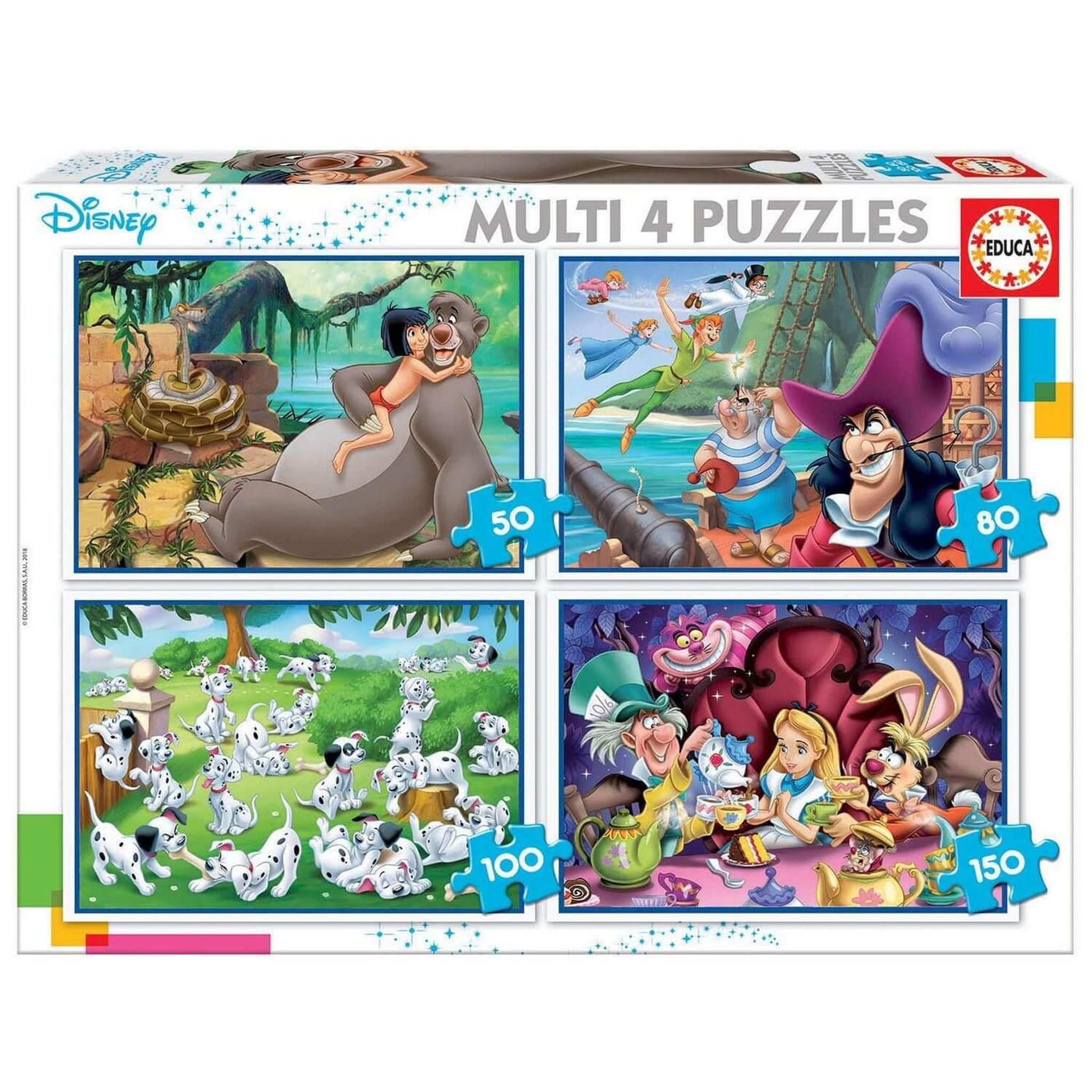 Voir la diapositive 2 : EDUCA Puzzle multi 4 en 1 - Classiques Disney -