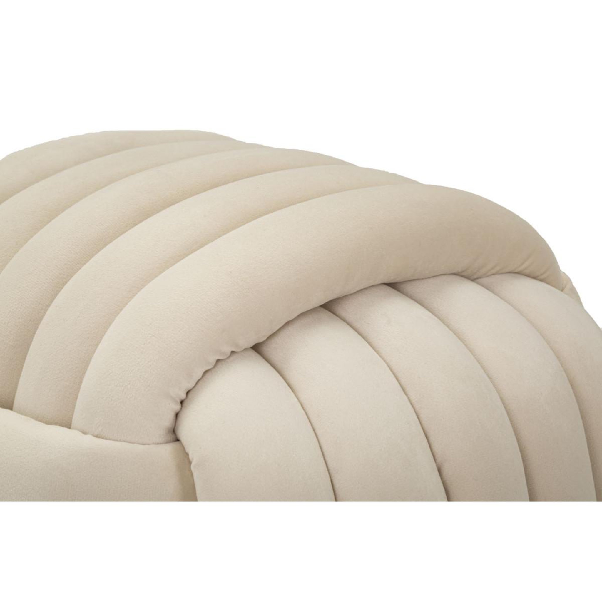 Voir la diapositive 4 : Paris Prix Pouf design en velours  softy  45cm crème