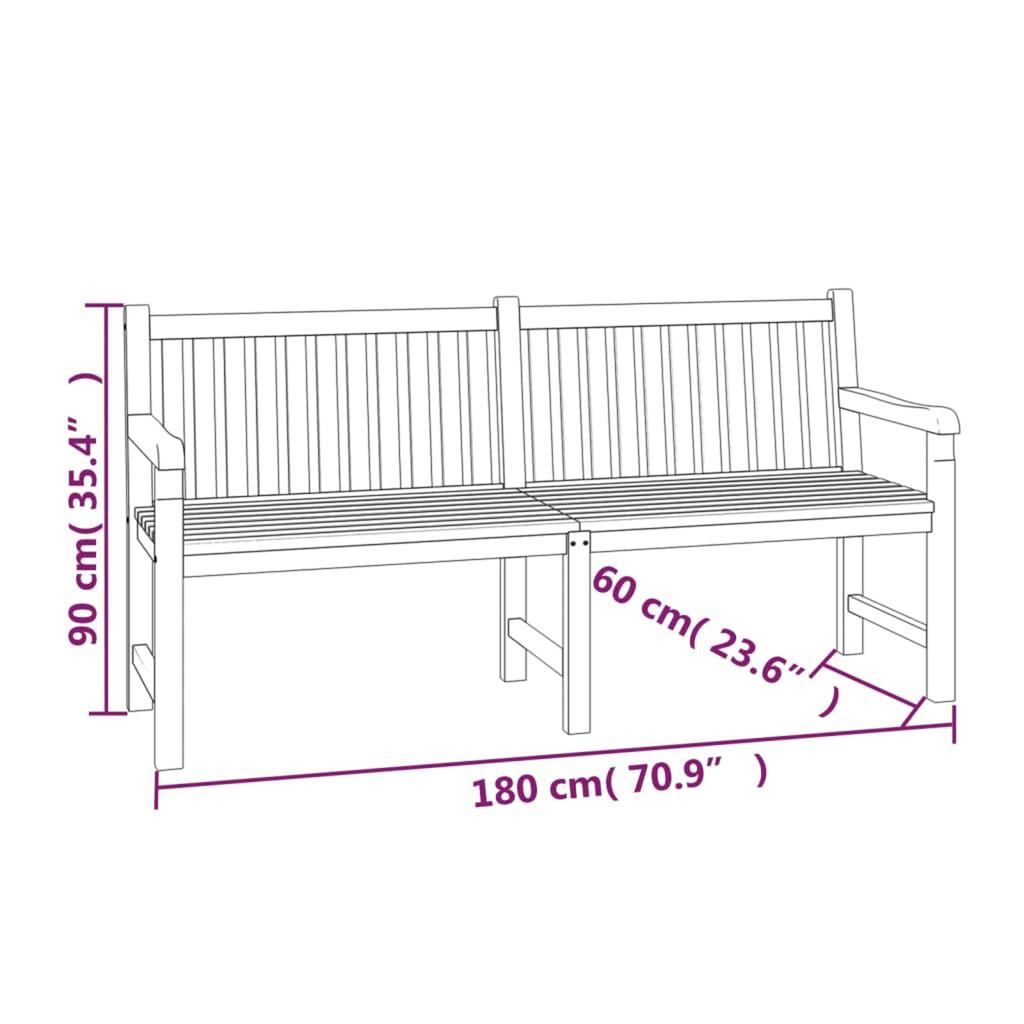 Voir la diapositive 6 : VIDAXL Ensemble a manger de jardin 3 pcs Bois de teck massif