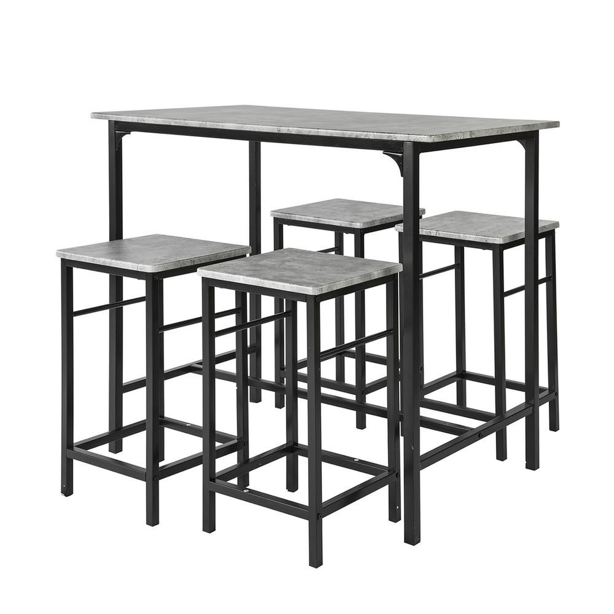 Voir la diapositive 1 : SOBUY SoBuy - Ensemble Table Et 4 Tabourets - Industriel - OGT11