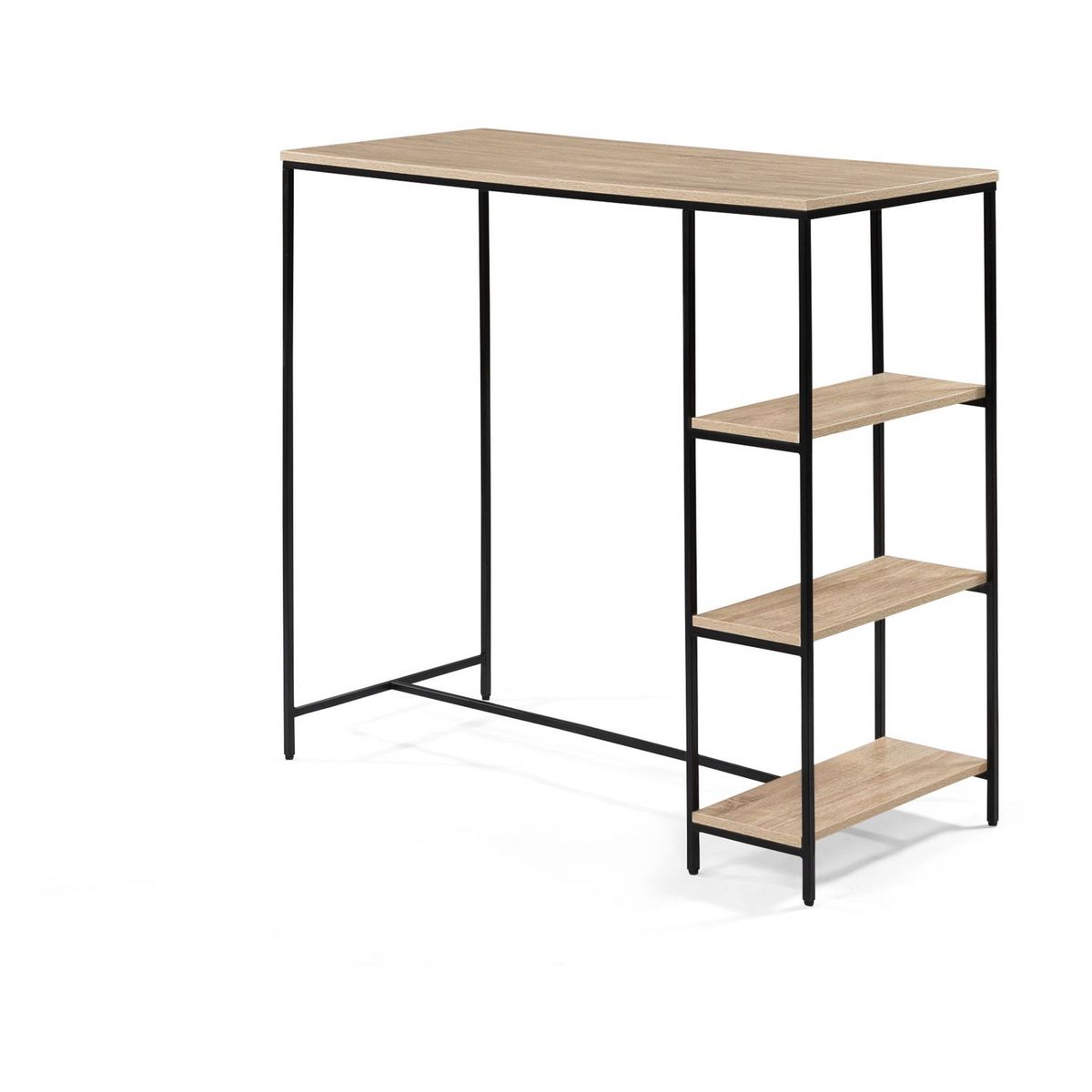 Table haute mange debout avec étagères style industriel 110 cm HOUSTON