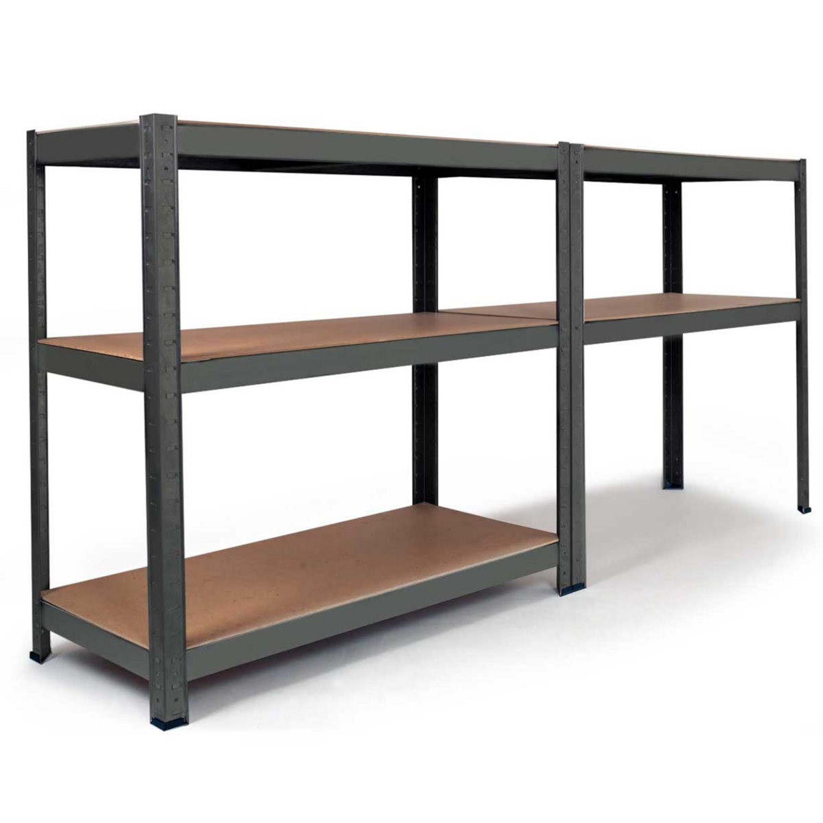 ID MARKET Etagère modulable charges lourdes en métal 5 plateaux grise