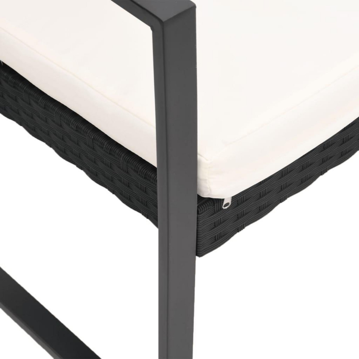 VIDAXL Ensemble a manger de jardin avec coussins 5 pcs noir rotin PP