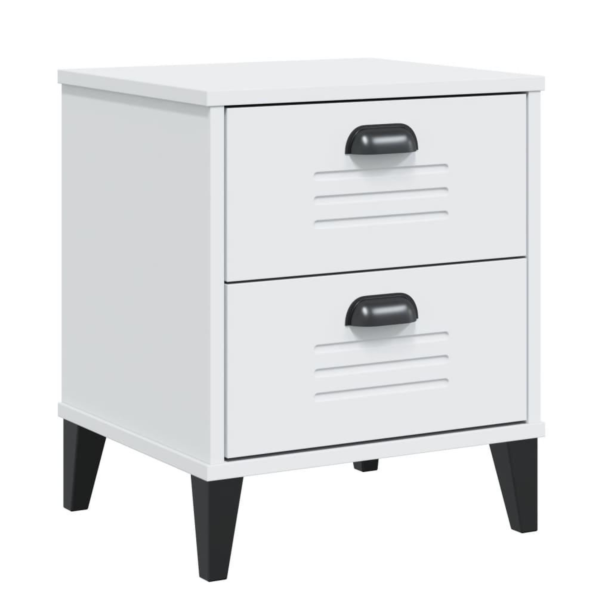 Voir la diapositive 2 : VIDAXL Table de chevet VIKEN blanc bois d'ingenierie