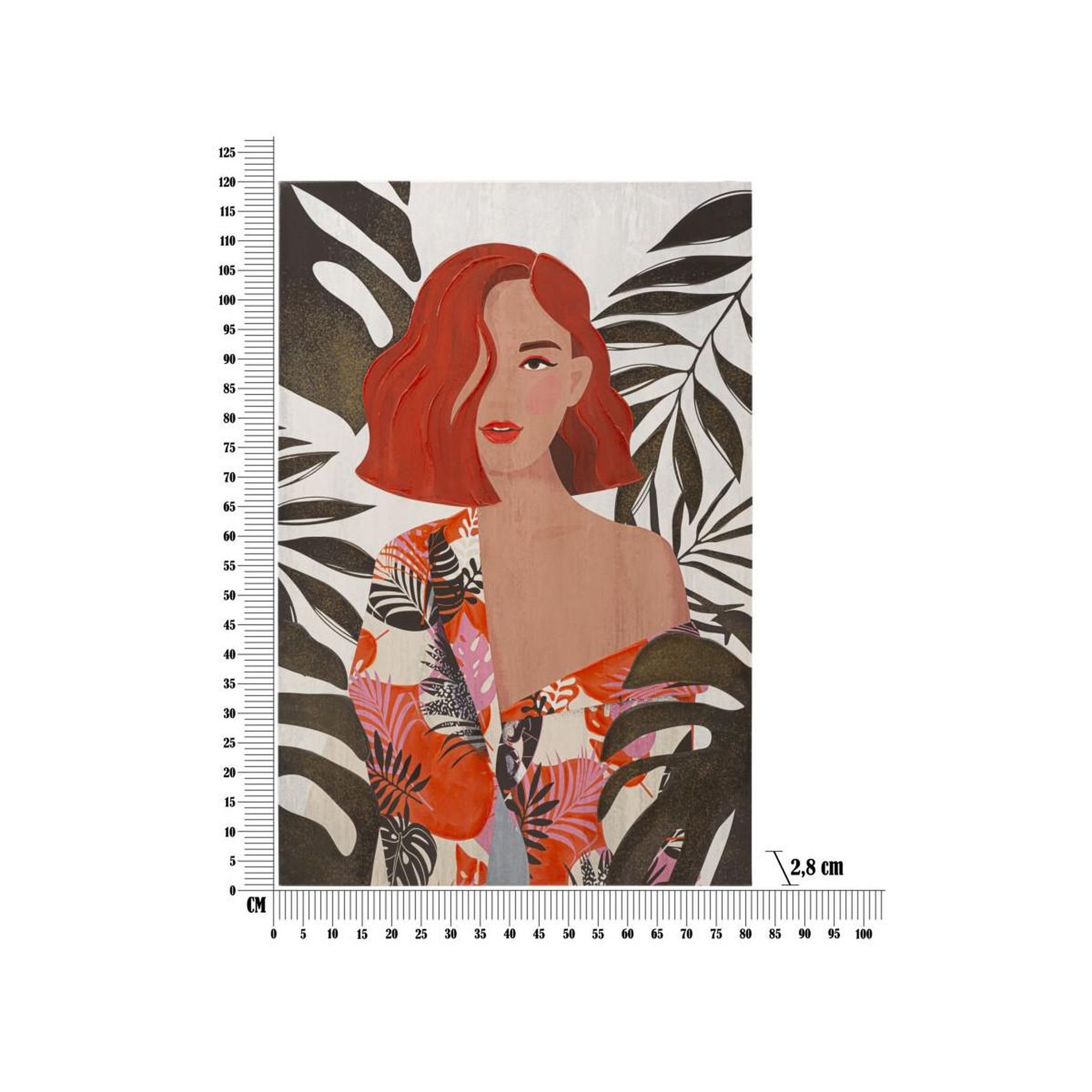 Voir la diapositive 6 : Paris Prix Toile imprimée déco  lady jungle face  80x120cm multicolore