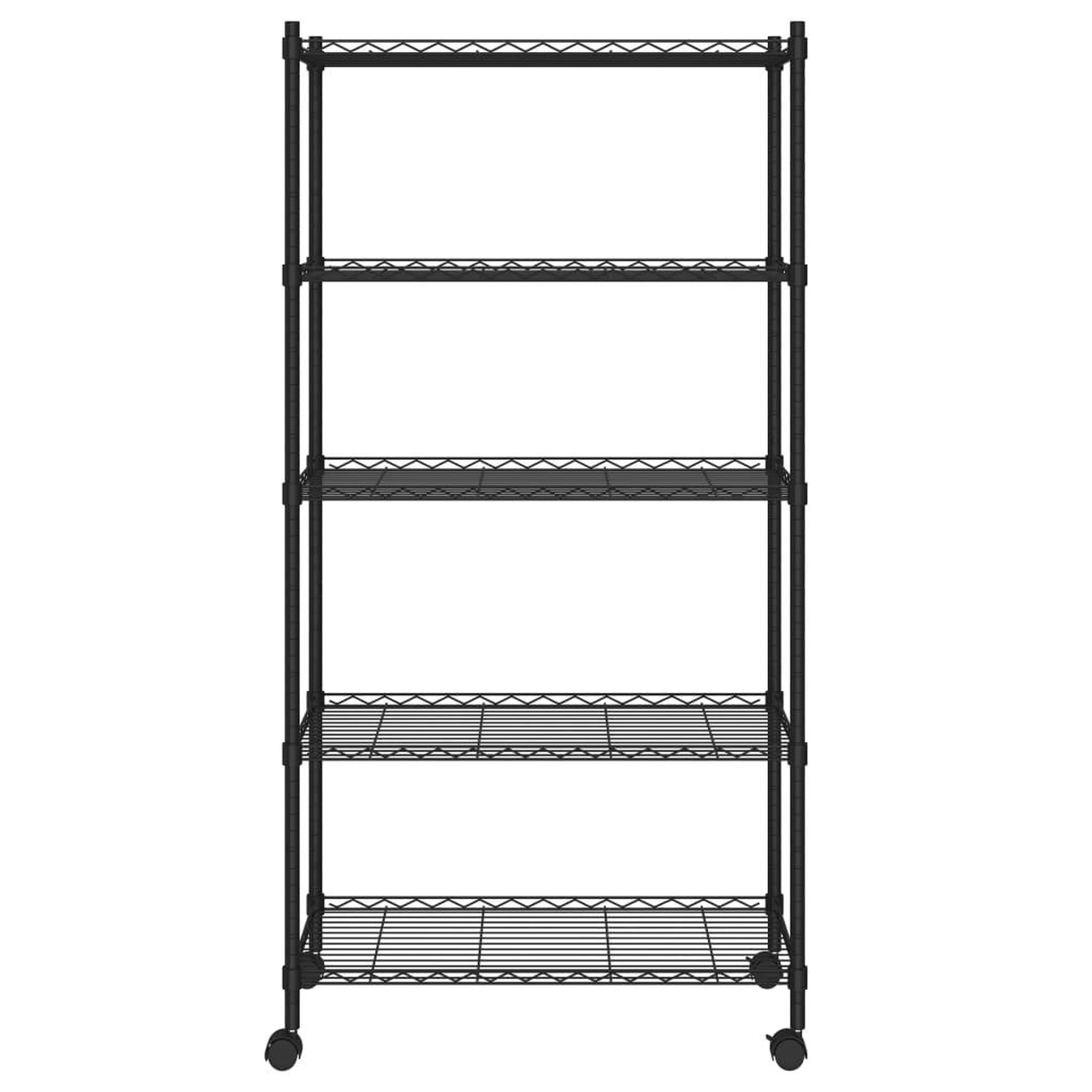 Voir la diapositive 3 : VIDAXL Etagere de rangement 5 niveaux roues 75x35x155 cm Noir 250 kg