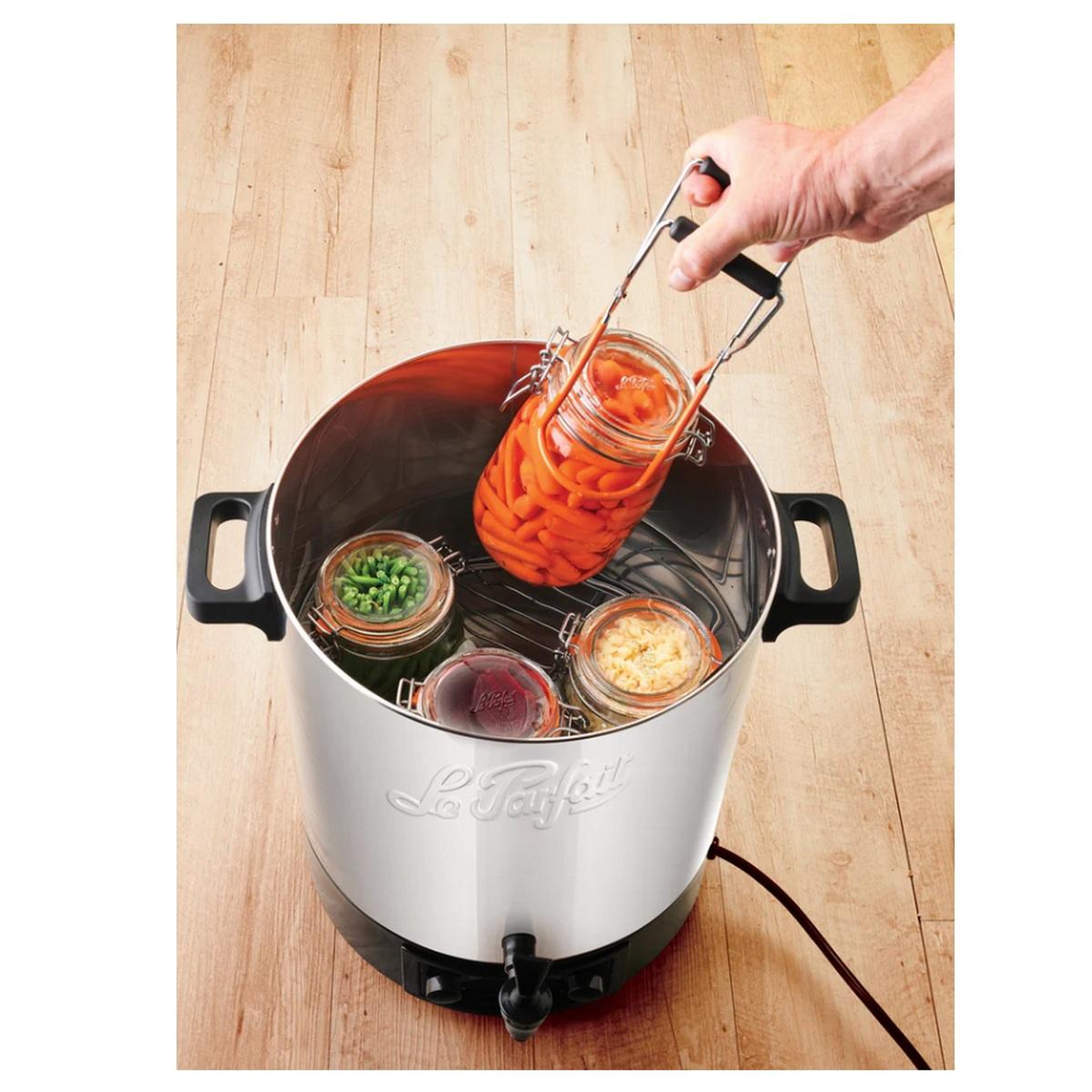Voir la diapositive 2 : Le parfait Stérilisateur de bocaux électrique cuve inox avec robinet 23l 2500w - 41231b2