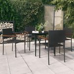 VIDAXL Ensemble a manger de jardin 5 pcs Noir