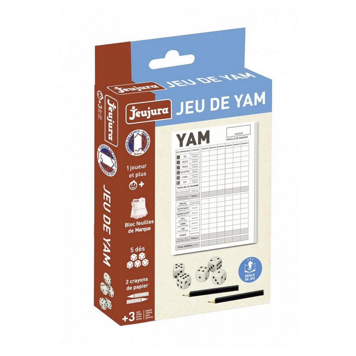 JeuJura Jeu de yam  avec bloc de feuilles et crayons