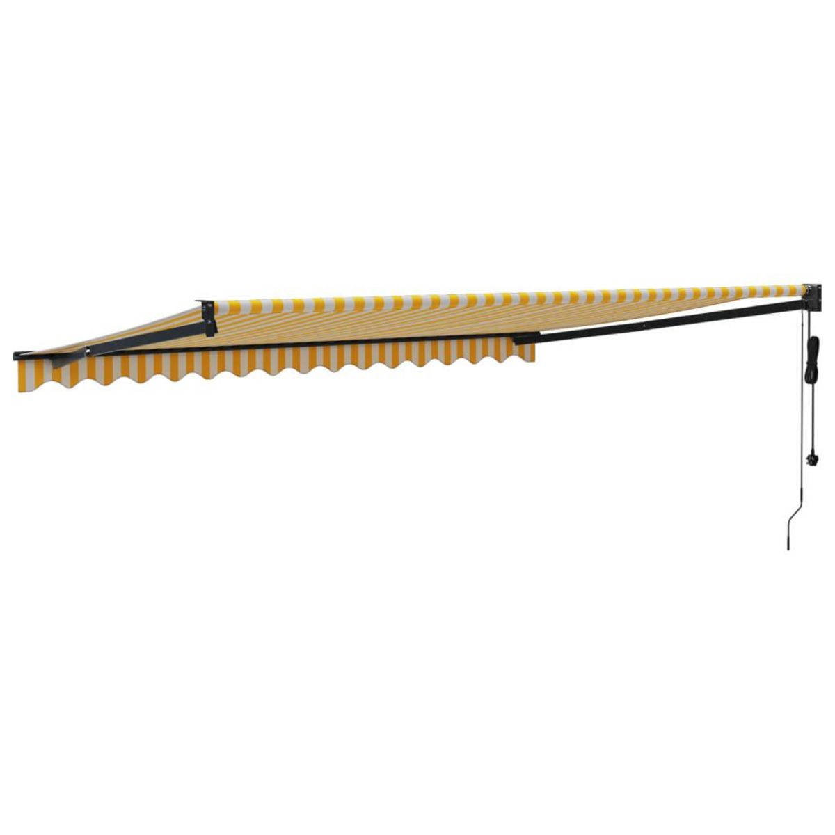 VIDAXL Auvent retractable automatique jaune et blanc 4,5x3 m