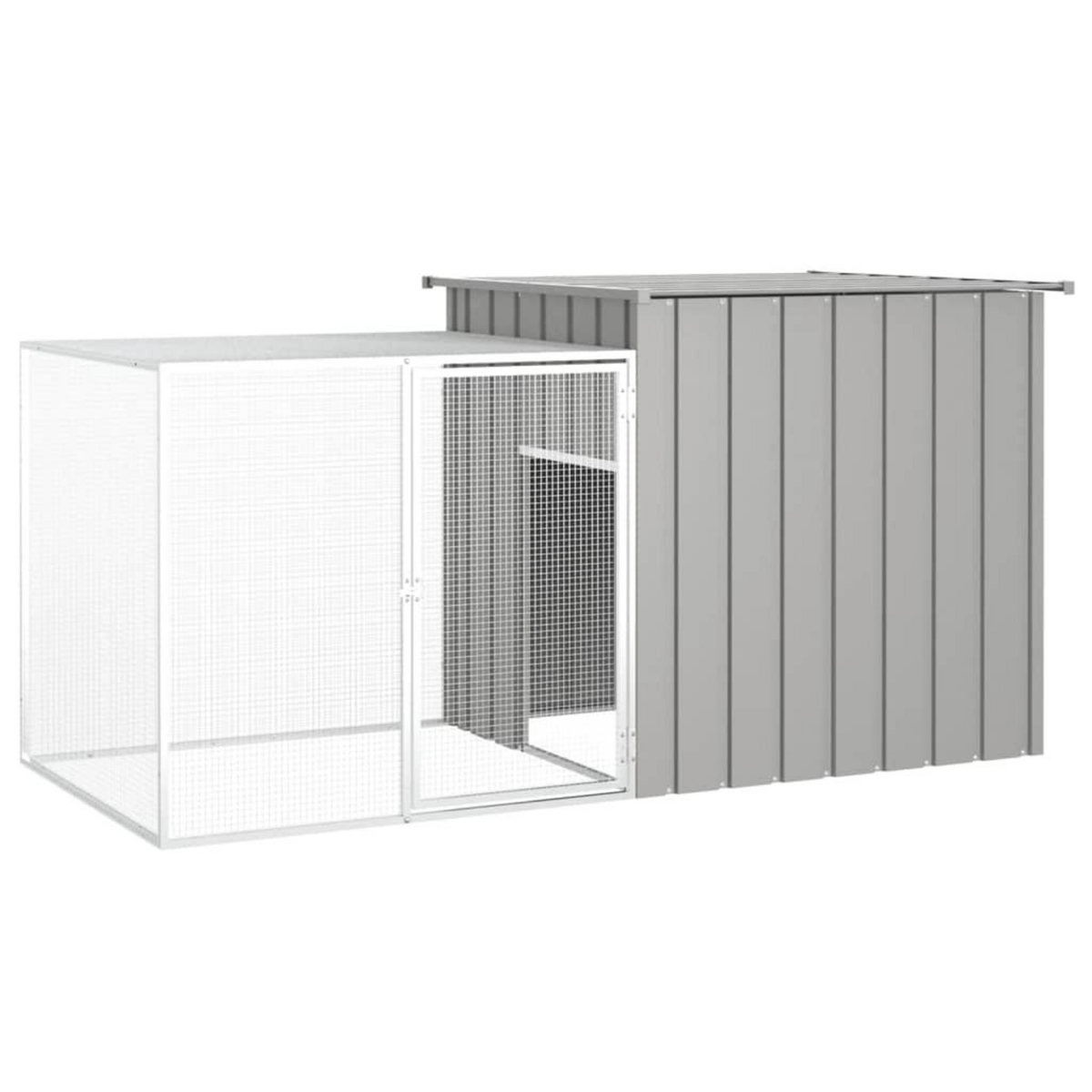 VIDAXL Clapier Gris 200x91x100 cm Acier galvanise