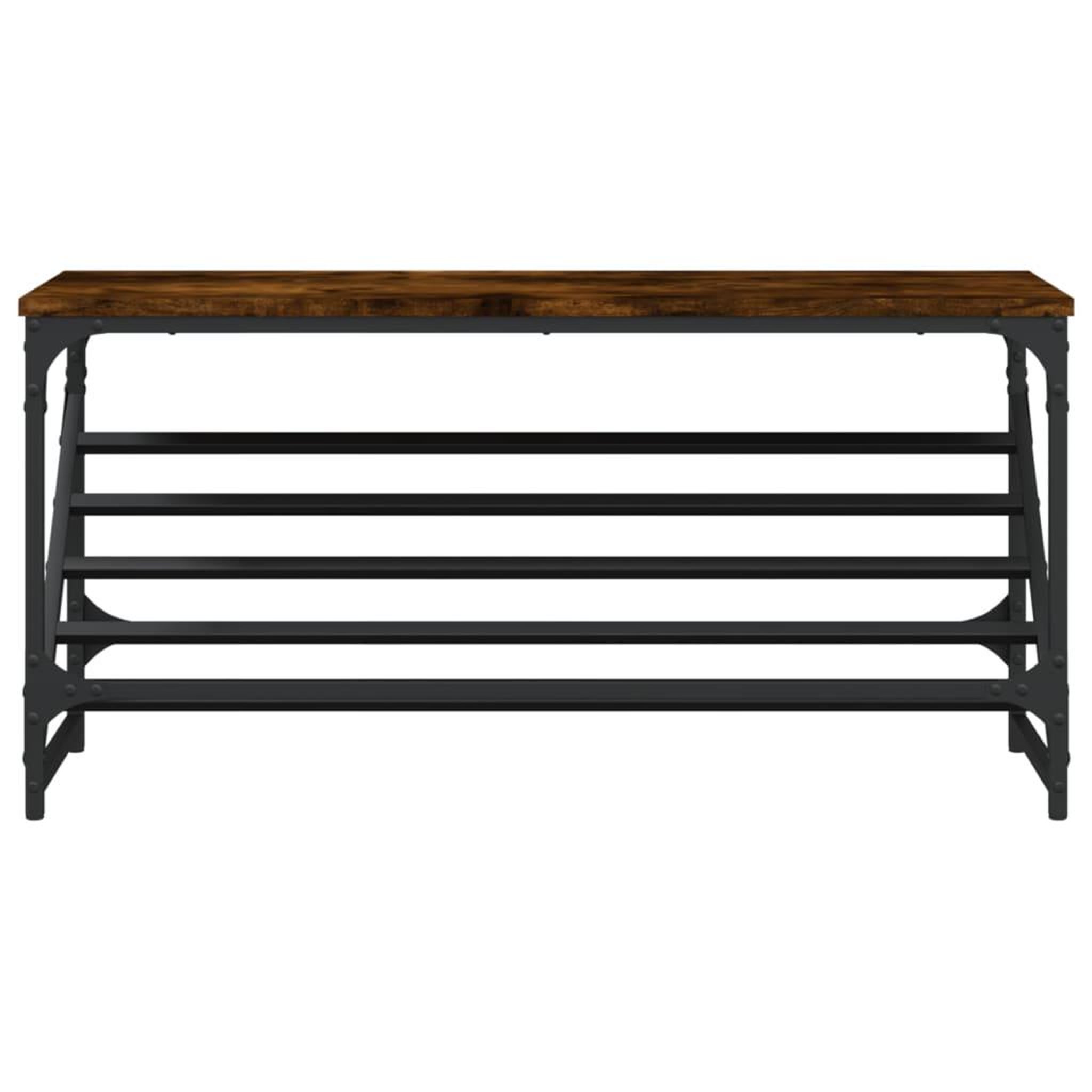 Voir la diapositive 4 : VIDAXL Etagere a chaussures chene fume 90x30x45 cm bois d'ingenierie